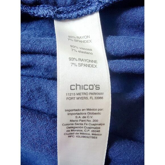 Chico's Zenergy 1 Navy Blue 3/4 Sleeve Sweatshirt Athleisure Medium Angle Top - Picture 6 of 7